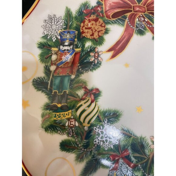 Williams Sonoma Twas the Night Wreath Dinner Plate - Picture 4 of 7